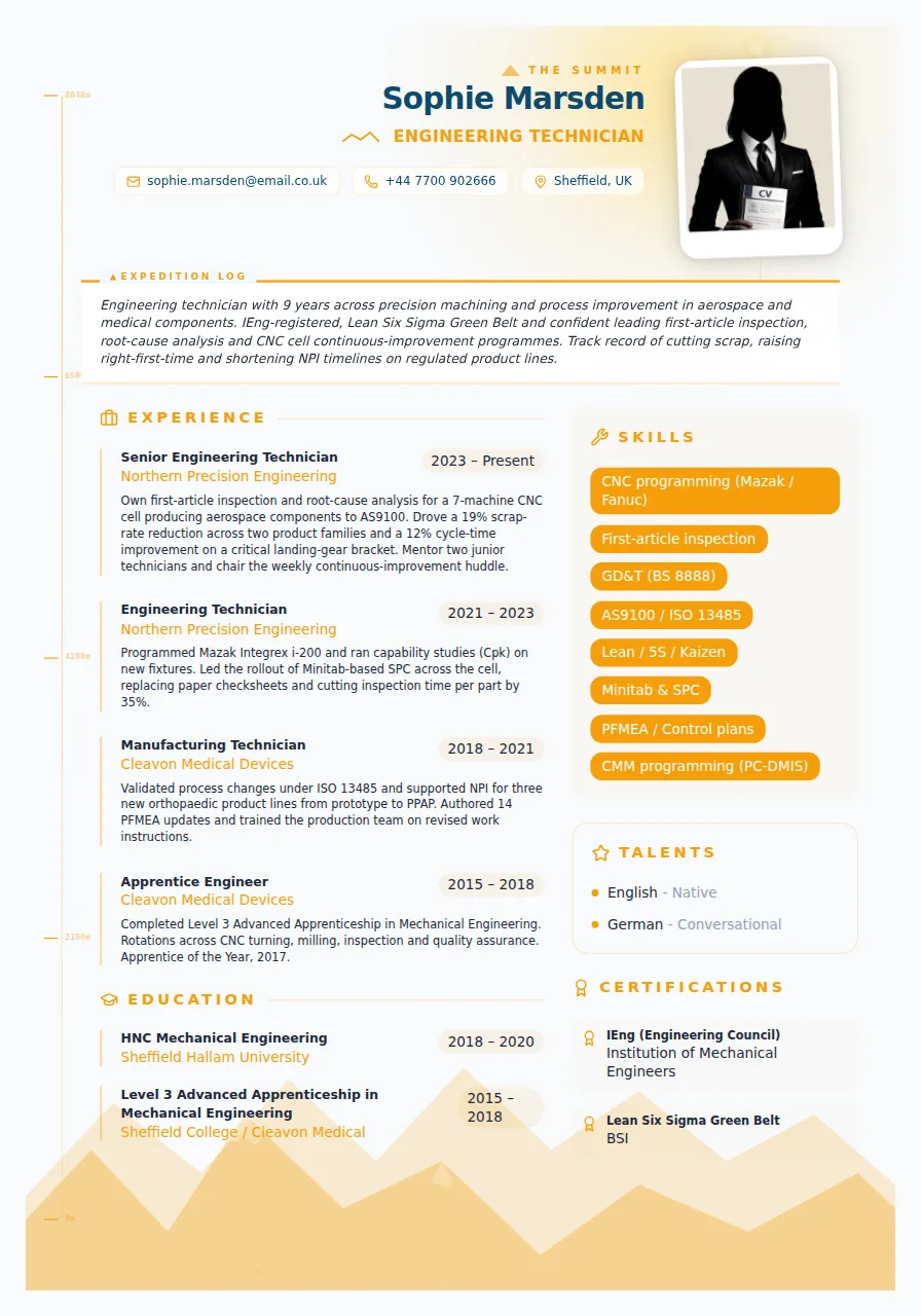 Apex CV template preview
